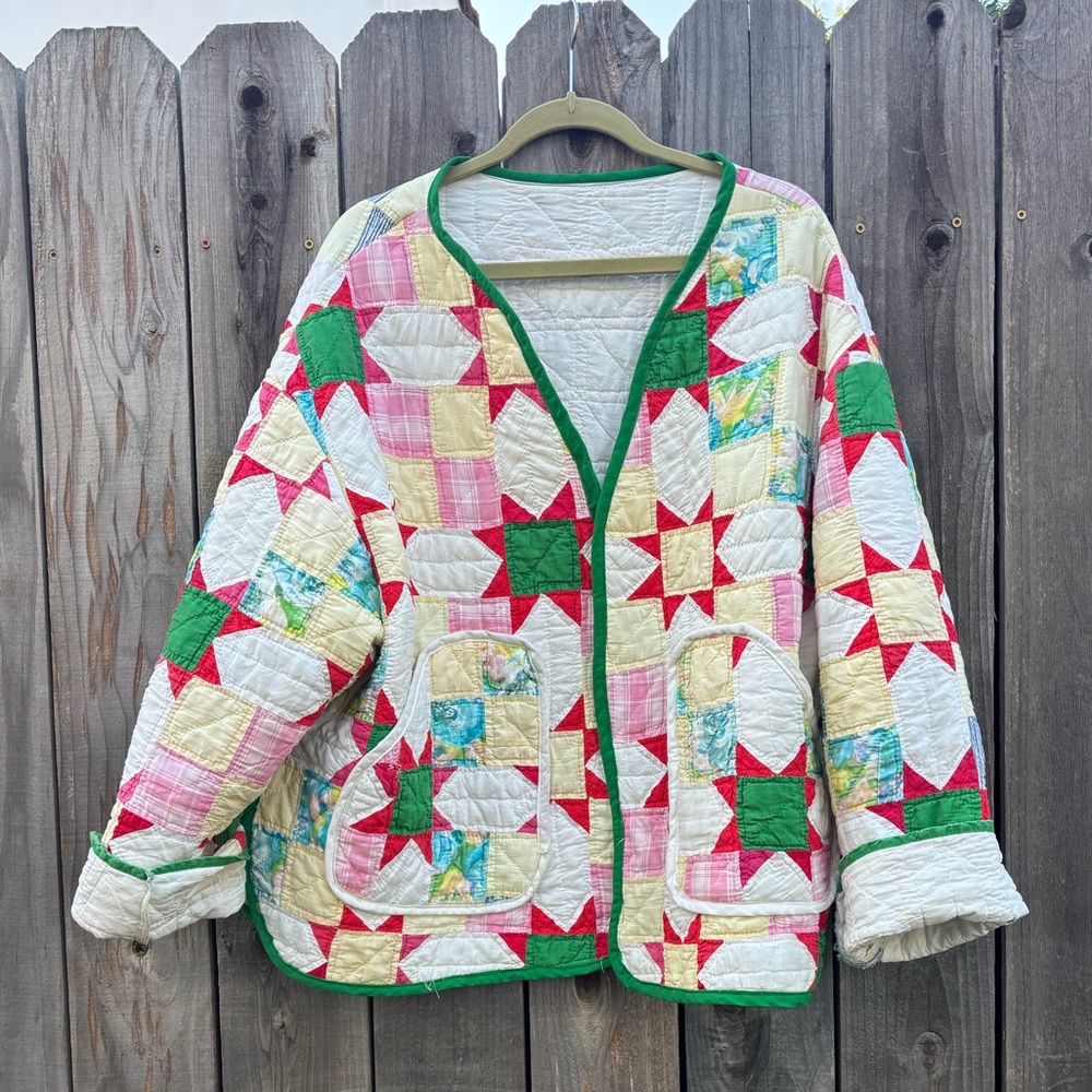 Patchwork Quilted Jacket - Multicolor - image 1